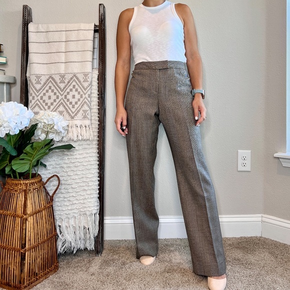 Pendleton Vintage Houndstooth Virgin Wool Pants Trousers Size 8 Tan Black - Picture 15 of 15